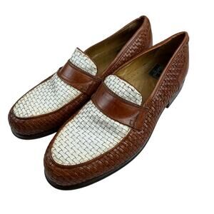Cable & Co Italy Woven Leather Penny Loafers 10.5 D